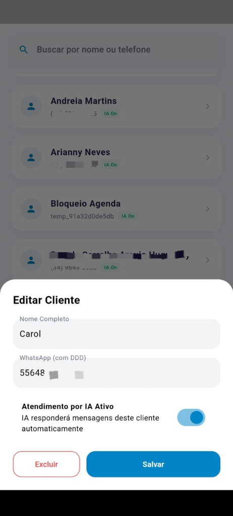 Controle de Atendimento por IA